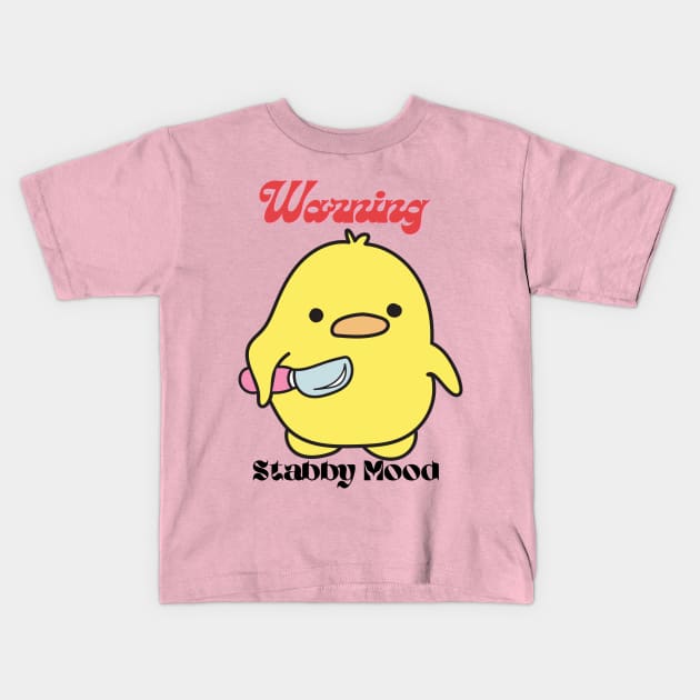 Warning: Stabby Mood Kids T-Shirt by Valley of Oh